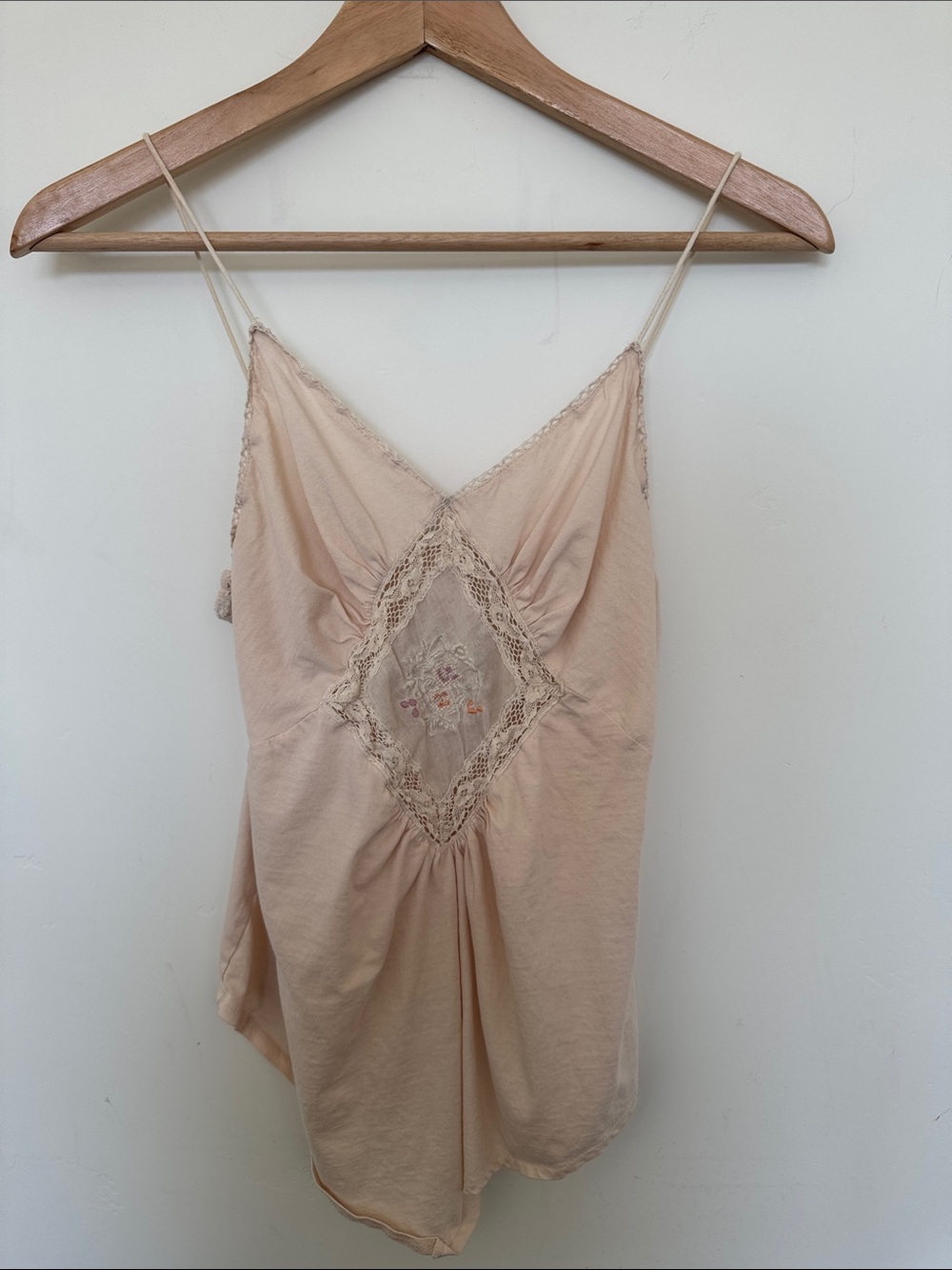 Delicate Peach Lace Trim Slip Top
